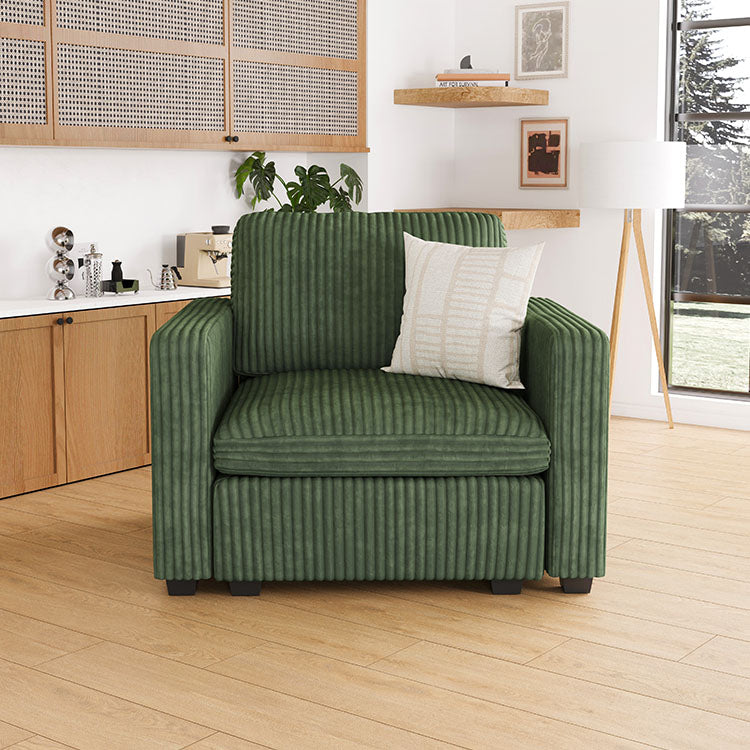 Belffin 1 Seat + 2 Sides Oversized Modular Wide-Ribbed Corduroy Sofa with Large Storage Seat