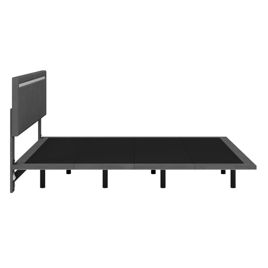 Modern Upholstered Floating Bed Frame with LED Lights BSN