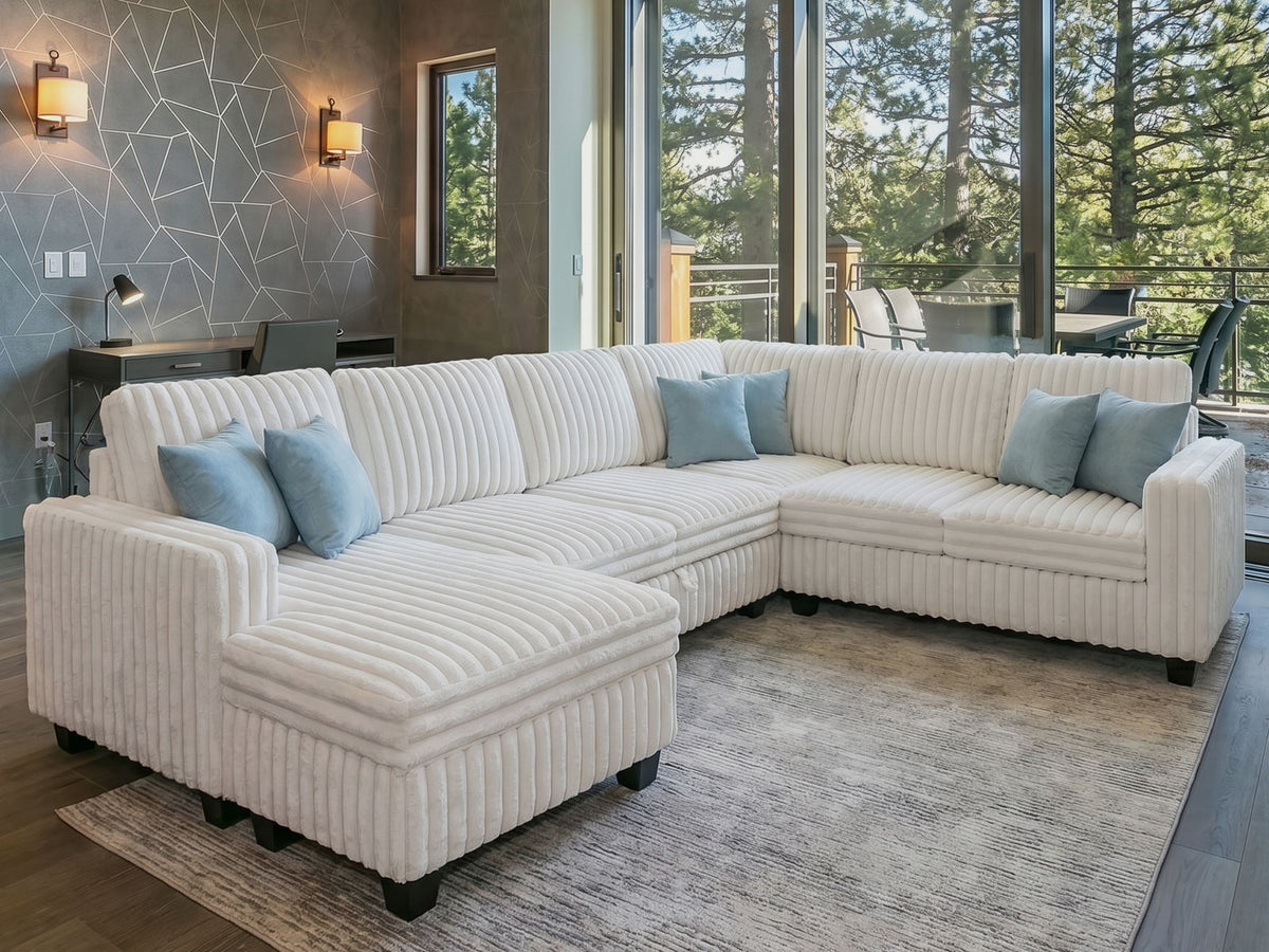 Belffin-Plume-White-Beige-Faux-Rabbit-Fur-Corduroy-Modular-U-shaped-Sectional-Sofa