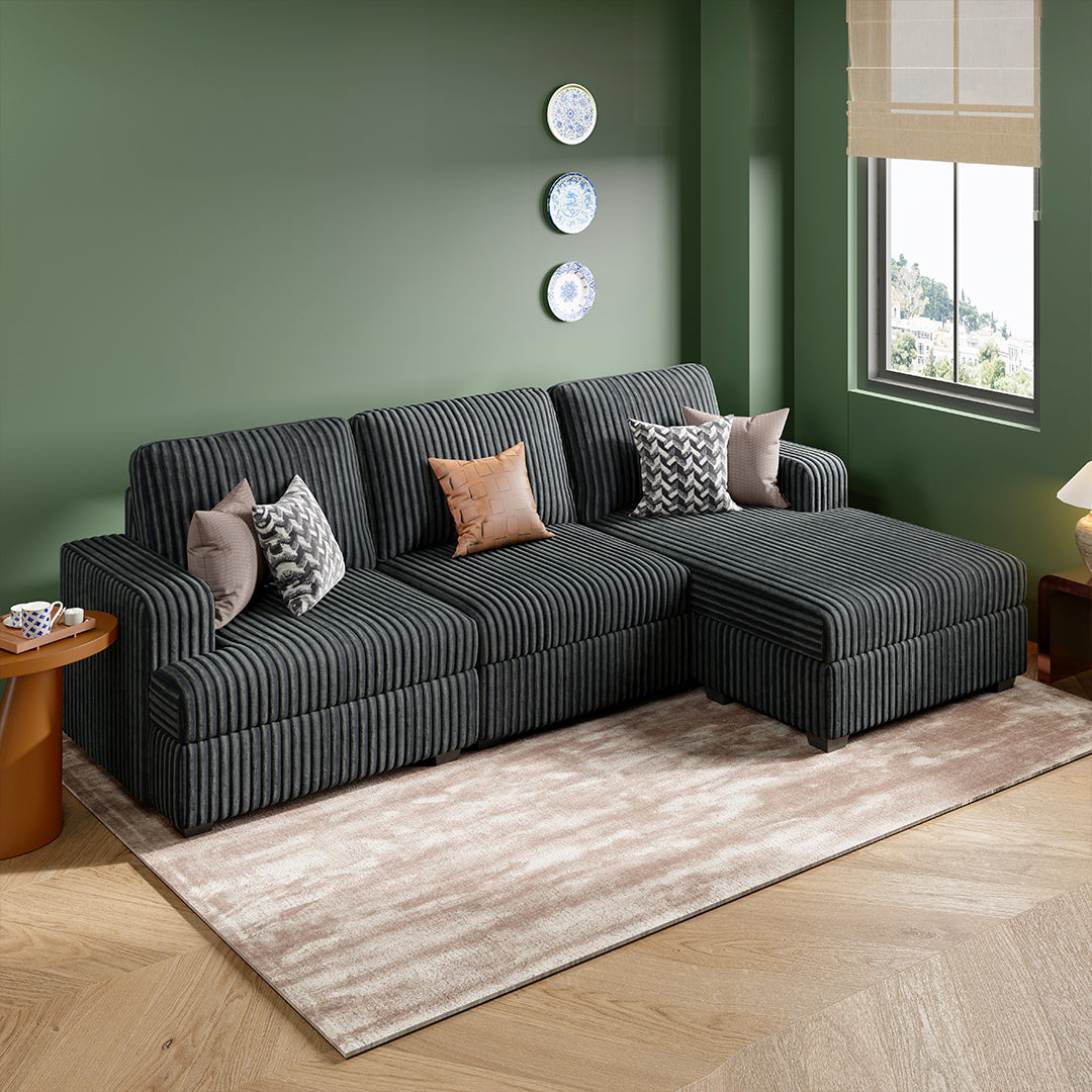 Amura Cloud Modular Sofa - Shadow Charcoal - Configuration: A+C+G