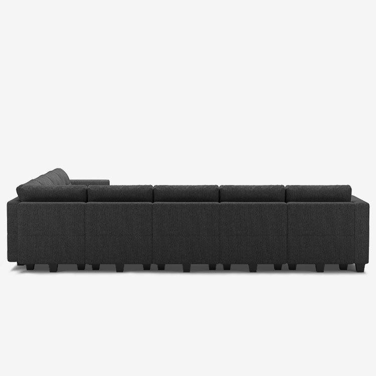 Belffin 9 Seats + 11 Sides Modular Weave Sofa with Storage Seat and Ottoman