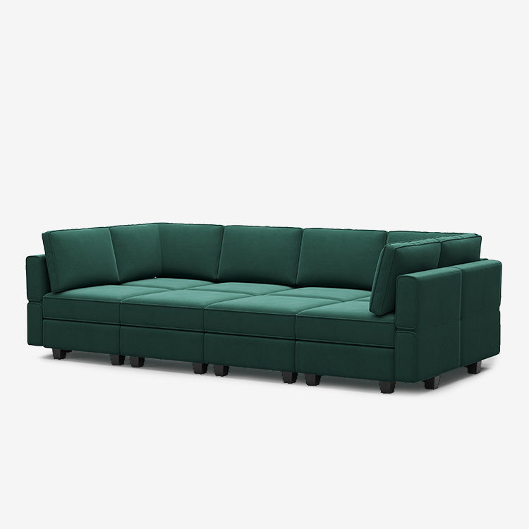 Belffin 8 Seats + 8 Sides Modular Velvet Sleeper Sofa with Storage Seat