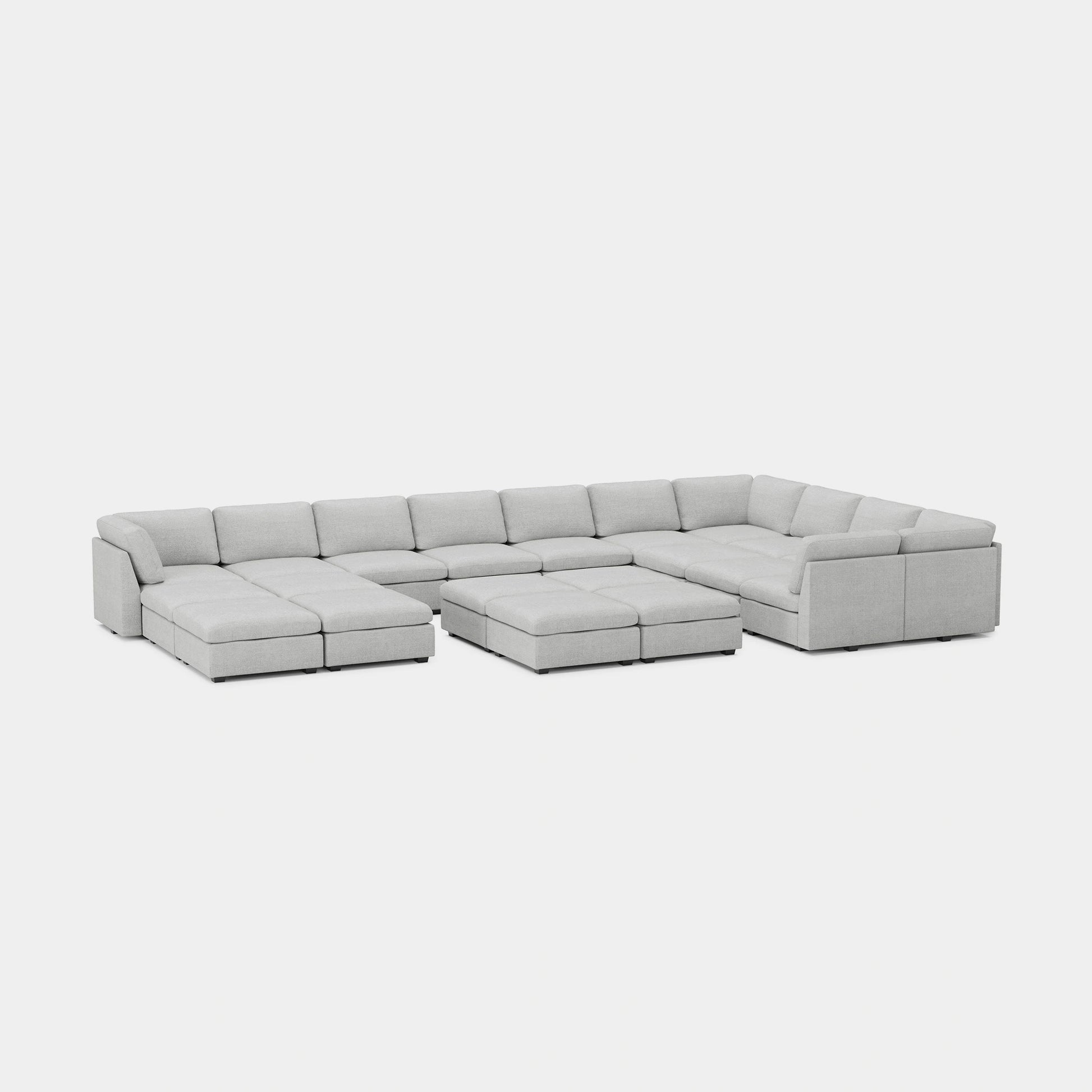 Cloud-Grey-/-Chenille-21-Seat-U-Shaped-Sectional
