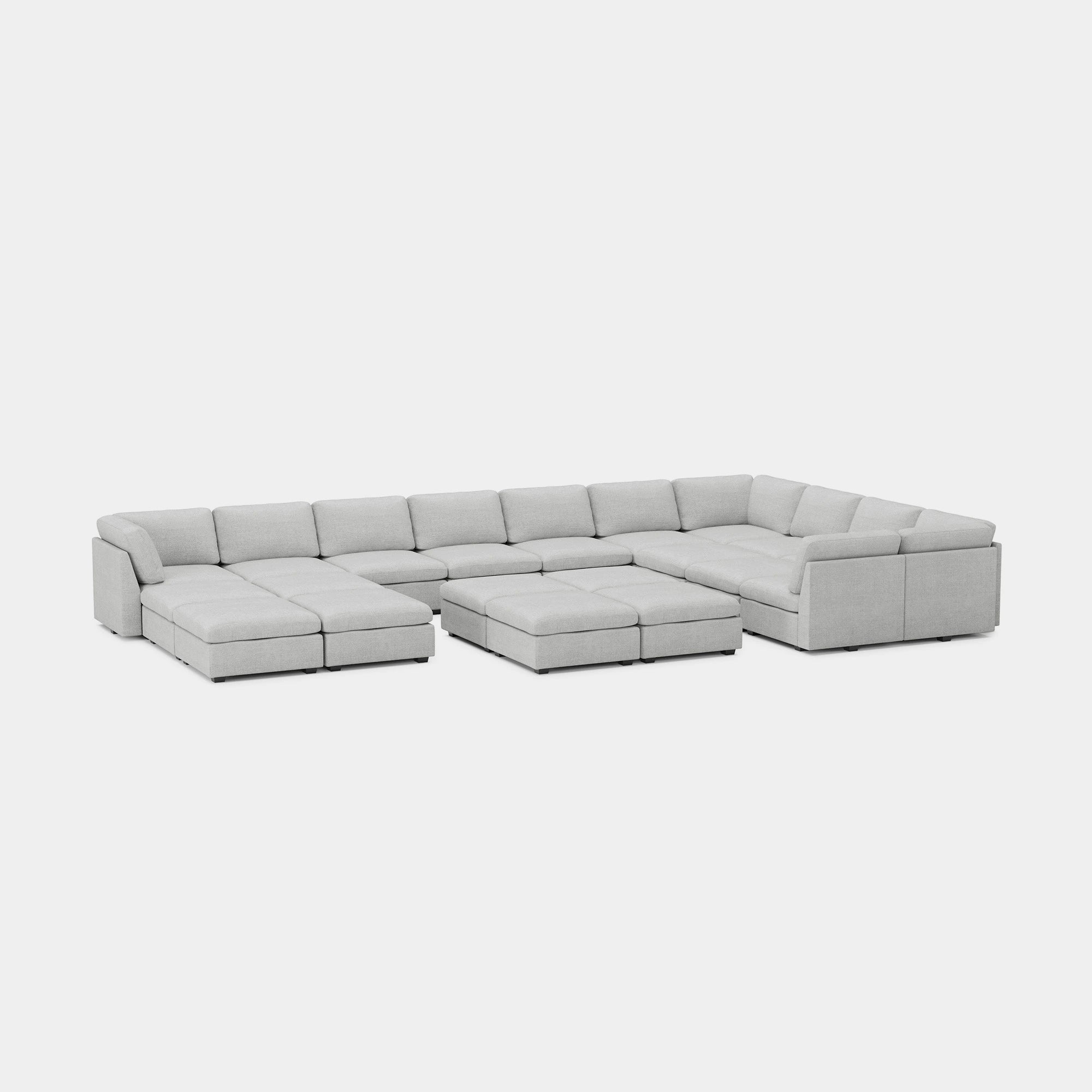 Cloud-Grey-/-Chenille-21-Seat-U-Shaped-Sectional