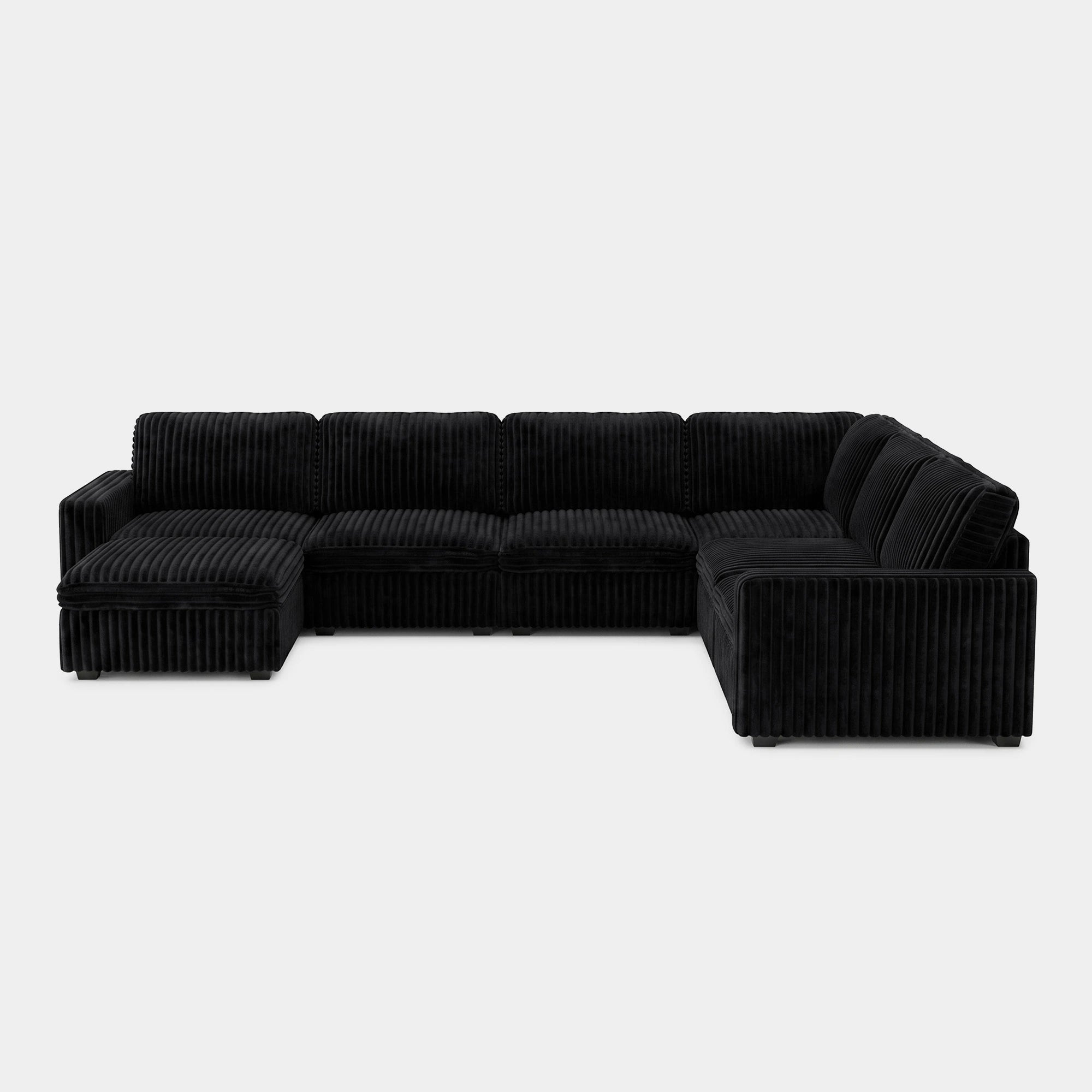 Obsidian-Black-/-Corduroy-7-Seat-U-Shaped-Sectional