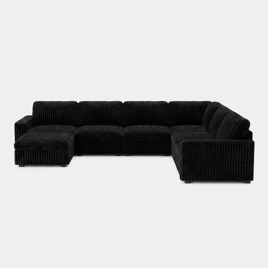 Onyx-Black-/-Corduroy-7-Seat-U-Shaped-Sectional