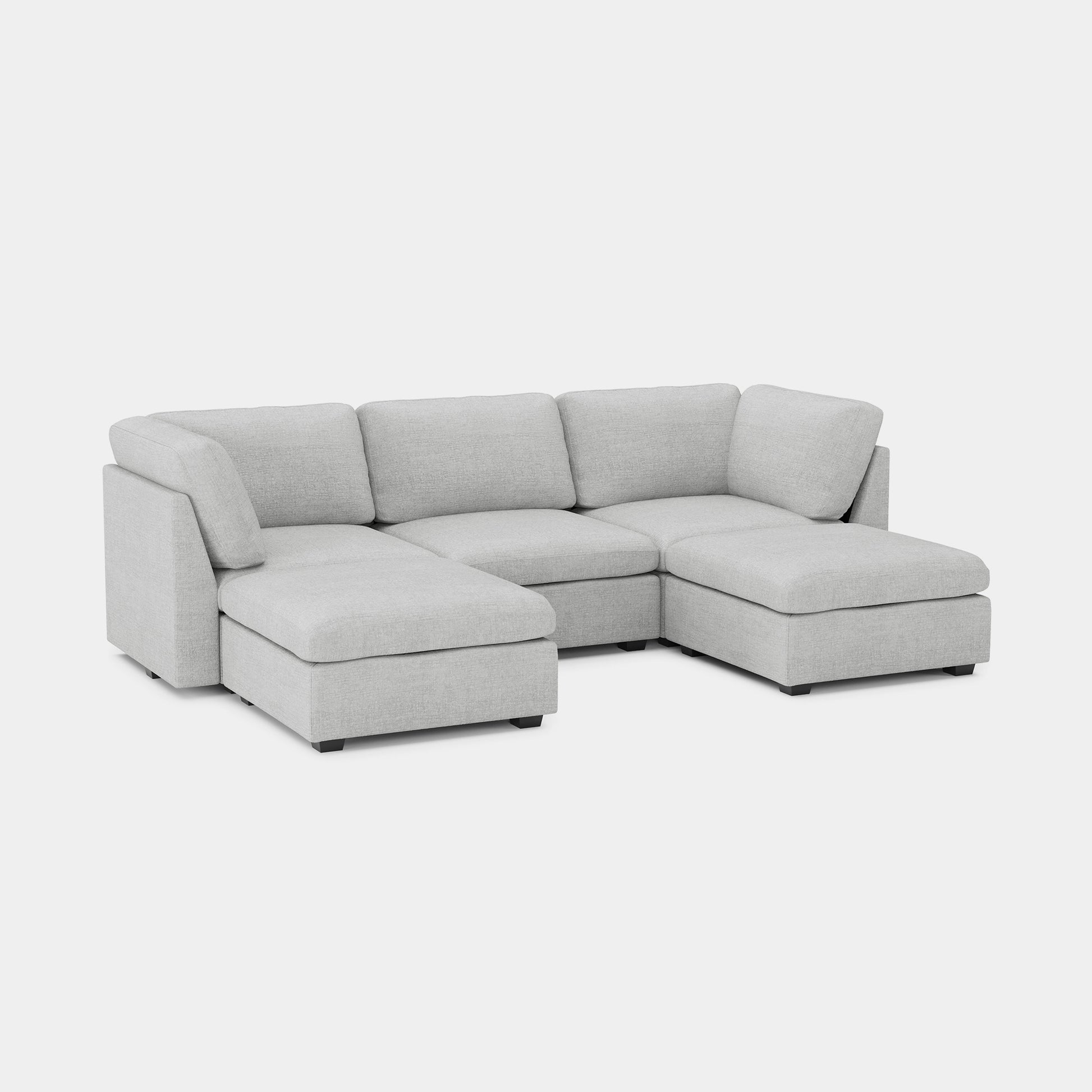 Cloud-Grey-/-Chenille-5-Seat-U-Shaped-Open-Sectional