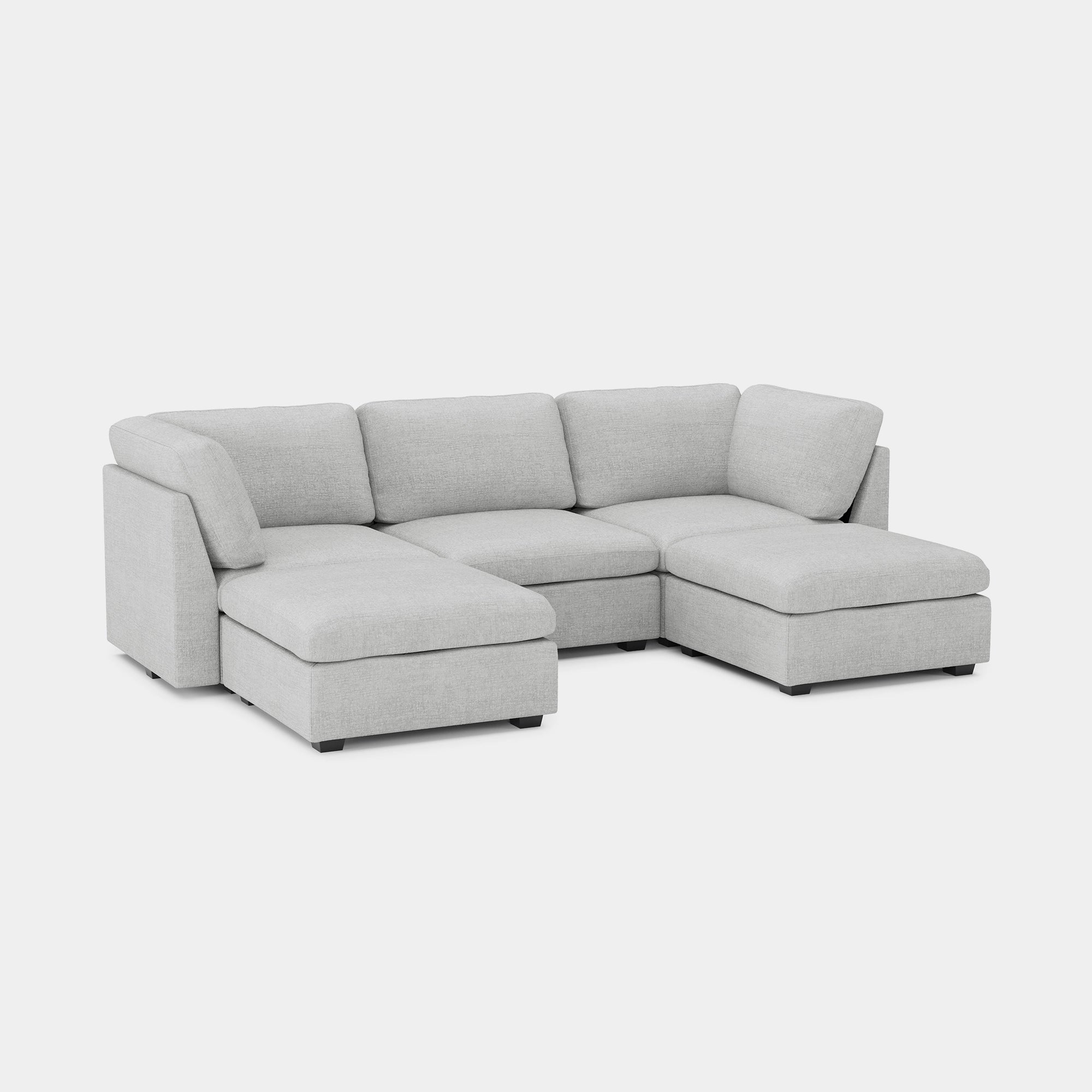 Cloud-Grey-/-Chenille-5-Seat-U-Shaped-Open-Sectional