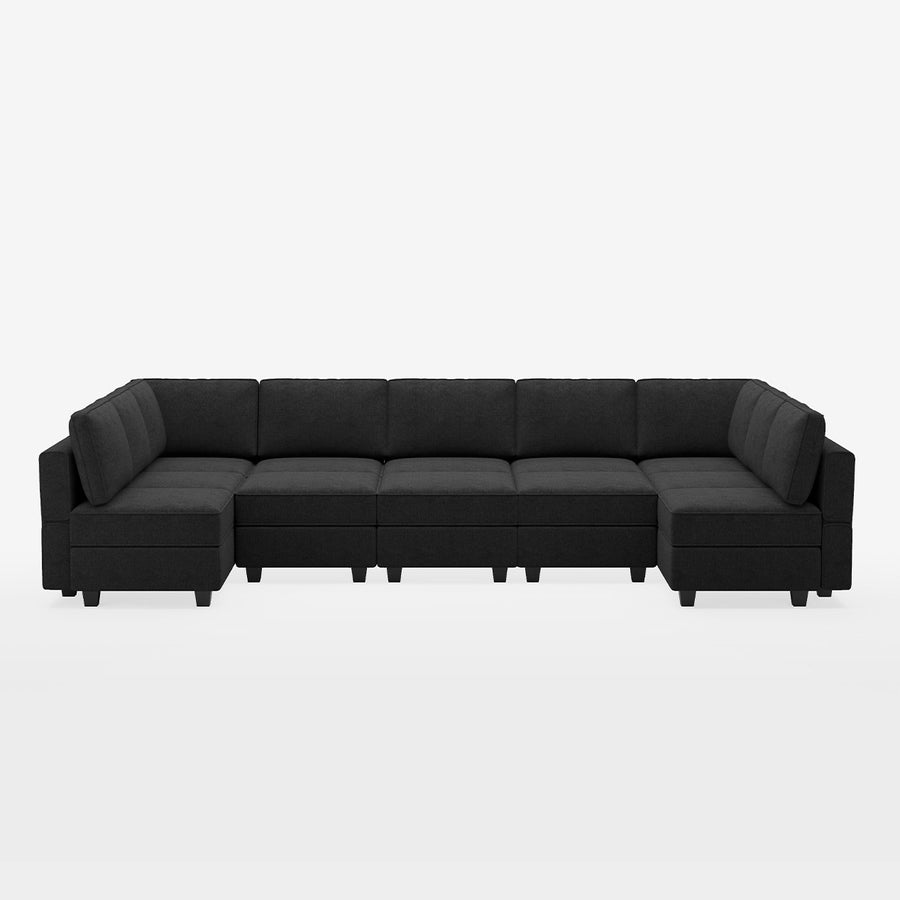 Basalt-Black-/-Terry-12-Seat-U-Shaped-Pit-Sectional