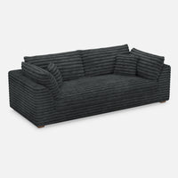 Dark-Grey-/-Faux-Rabbit-Fur-Corduroy-Loveseat