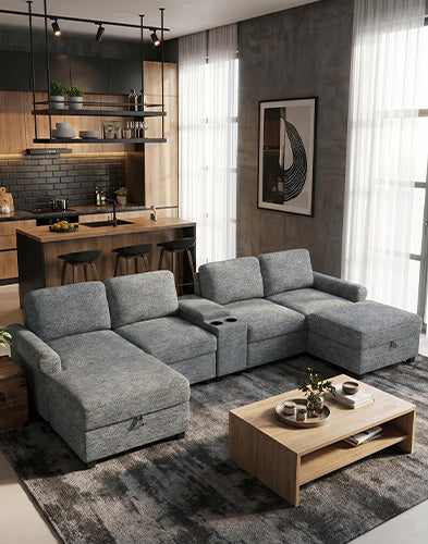 Belffin-grey-modular-U-shaped-sectional-couch