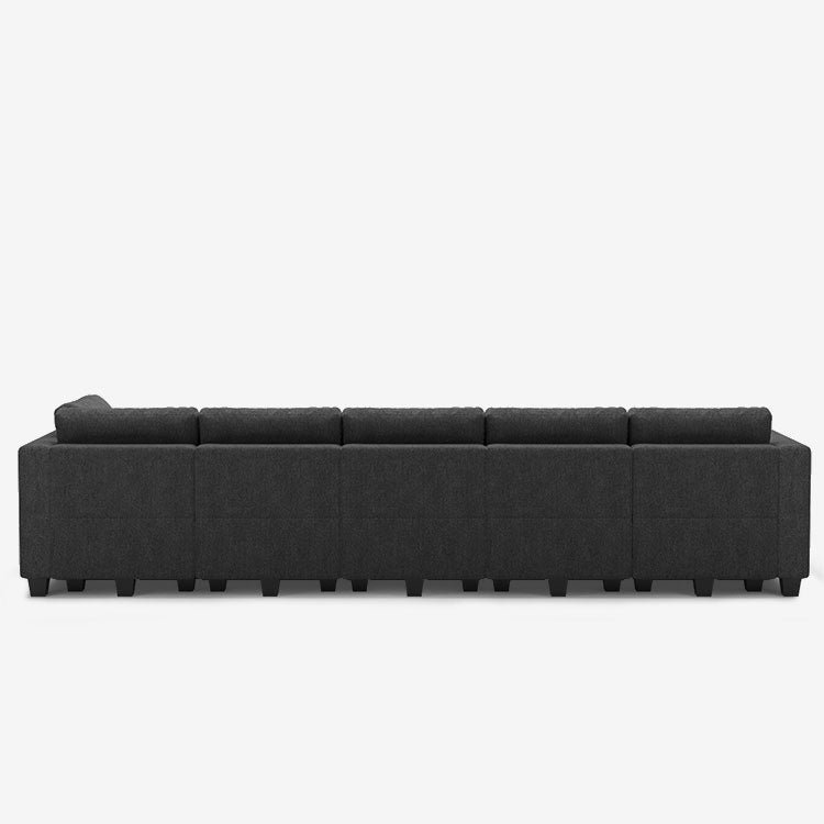 Belffin 8 Seats + 8 Sides Modular Weave Sofa with Storage Seat and Ottoman