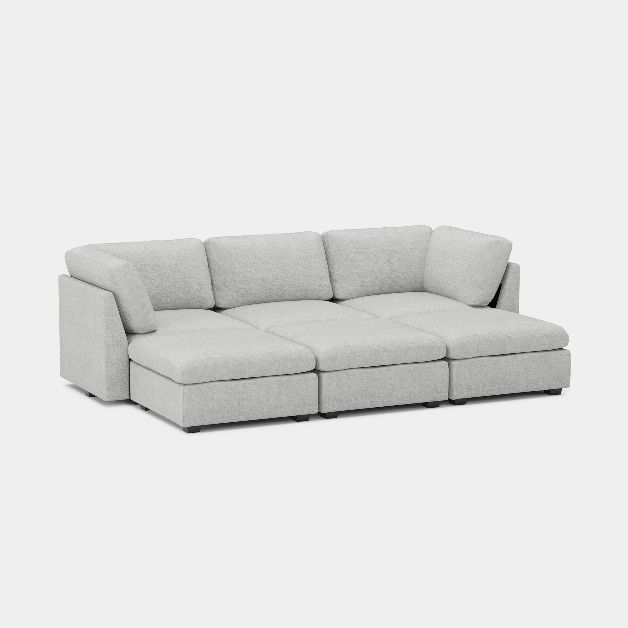 Cloud-Grey-/-Chenille-6-Seat-Open-Pit-Sectional