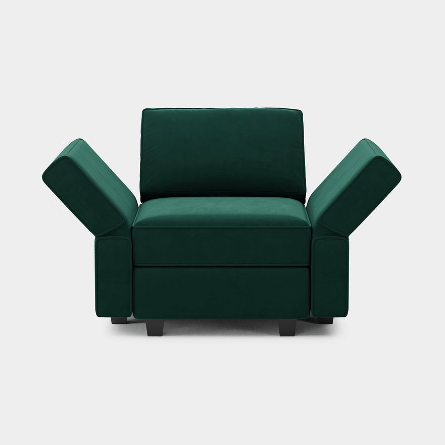 Soforia-Arm-Chair-Pine-Green-Velvet-Adjustable-Backrest
