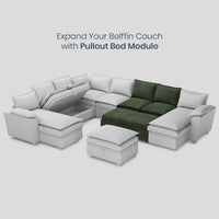 Moss-Green-/-Chenille-Module-Pullout-Loveseat