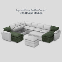 Moss-Green-/-Chenille-Module-Reversible-Chaise