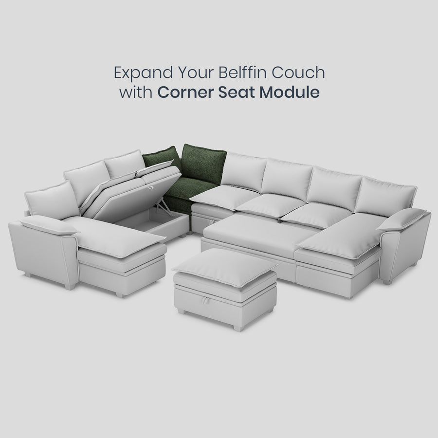 Moss-Green-/-Chenille-Module-Corner-Seat