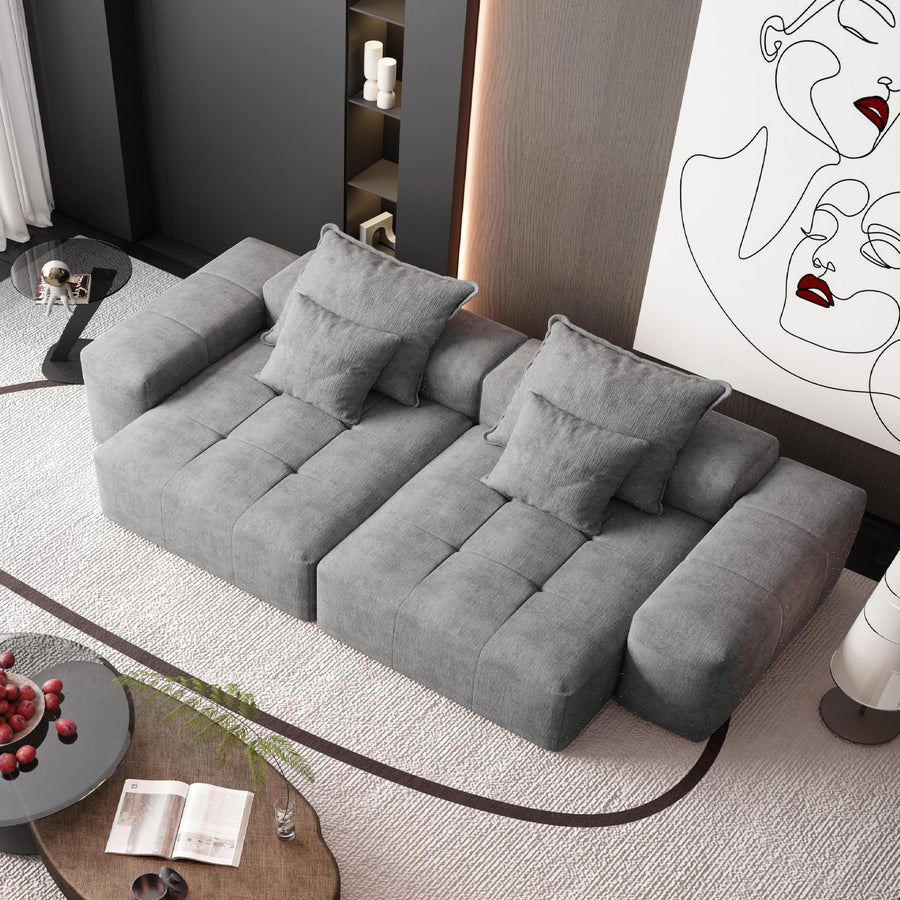 Cloud-Grey-/-Chenille-Loveseat