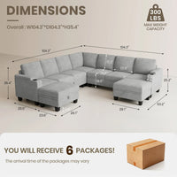 Silver-Grey-/-Chenille-9-Seat-U-Shaped-Sectional-with-Return-dimension