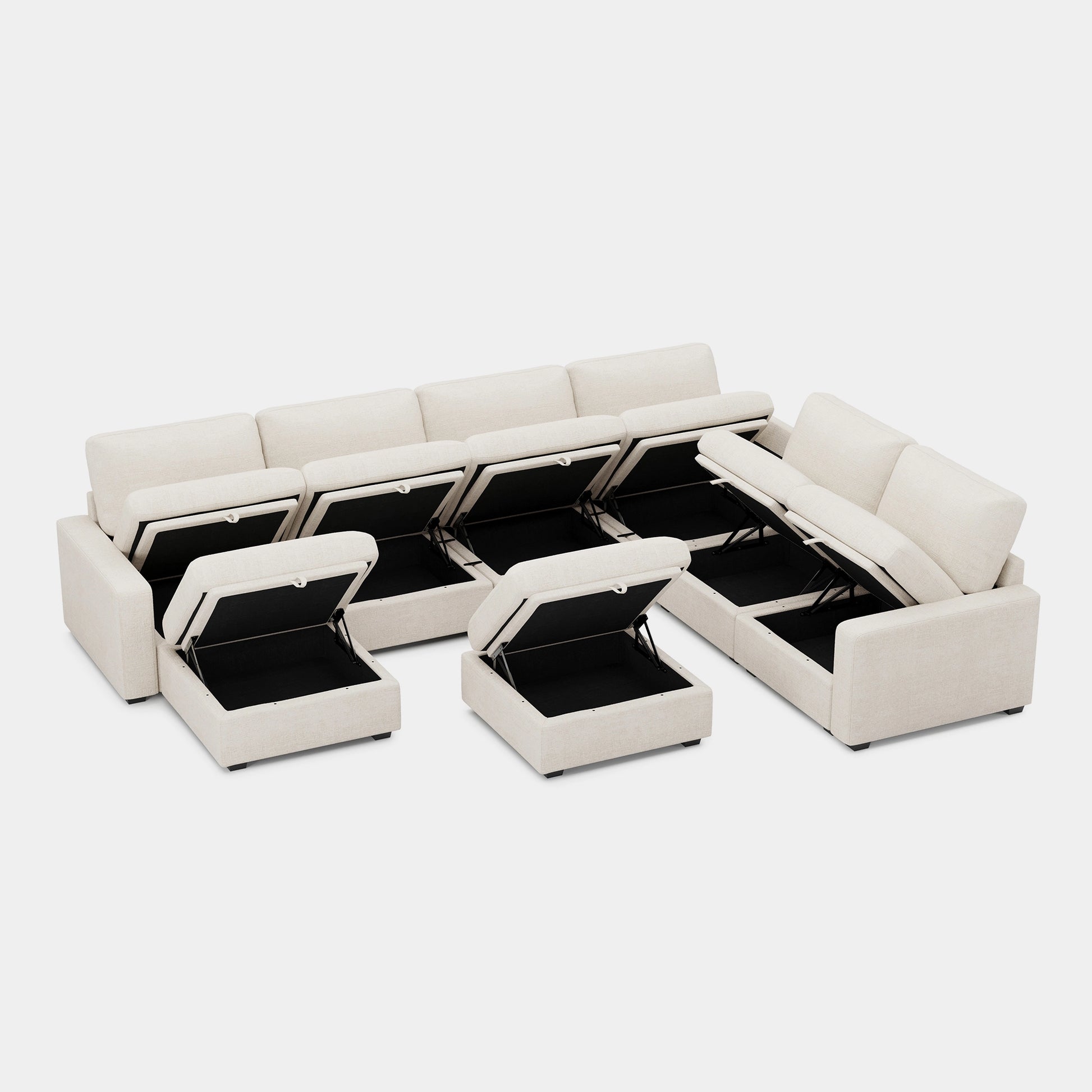 Misty-White-/-Chenille-8-Seat-U-Shaped-Sectional