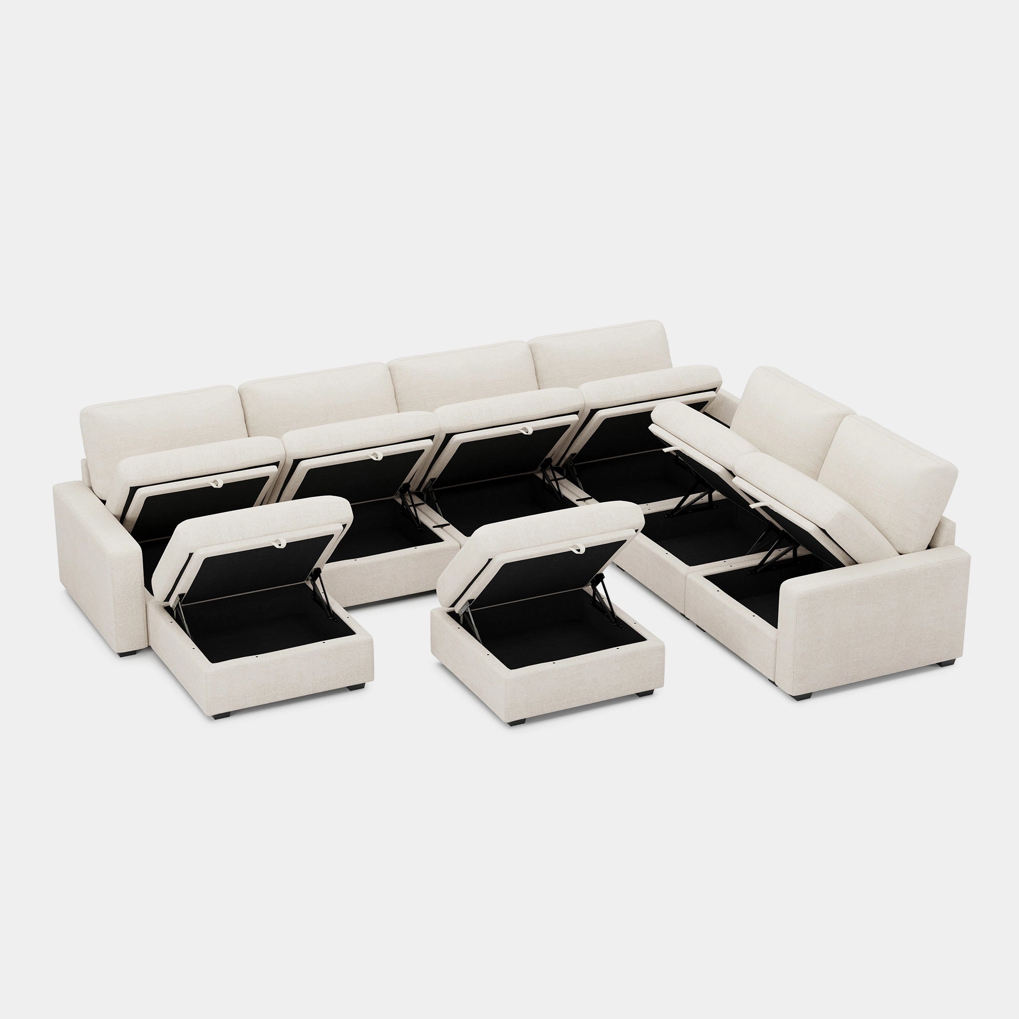 Misty-White-/-Chenille-8-Seat-U-Shaped-Sectional