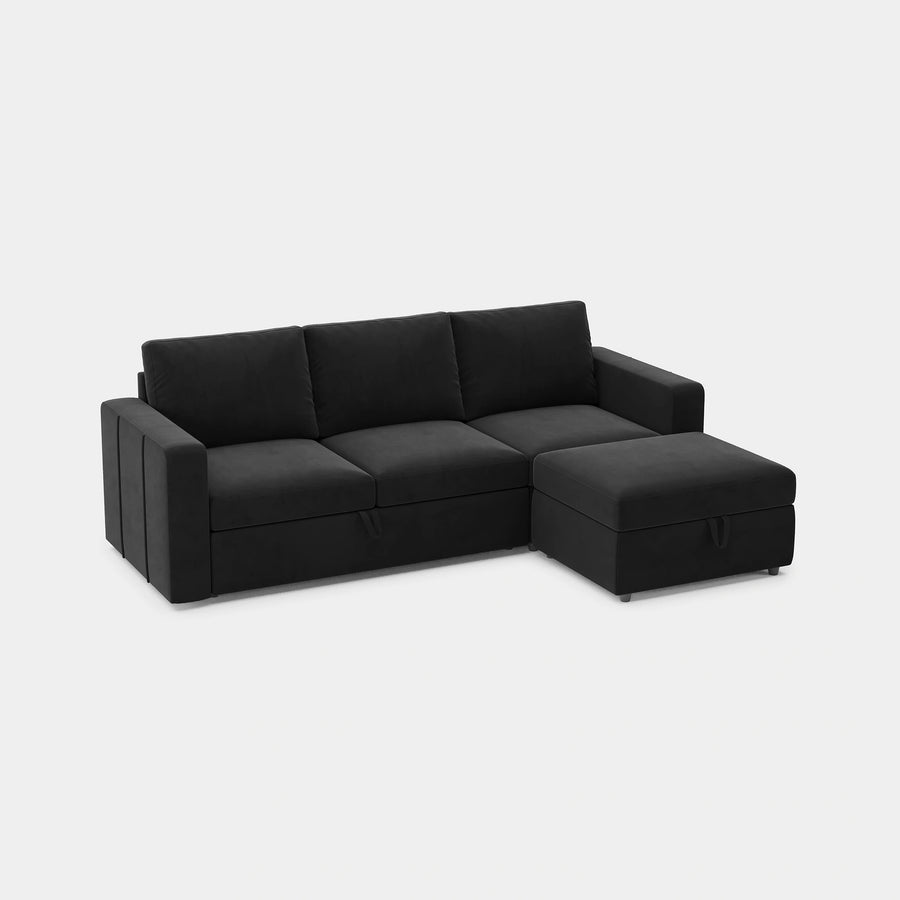 Ebony-Black-/-Velvet-4-Seat-L-Shaped-Pullout-Sectional