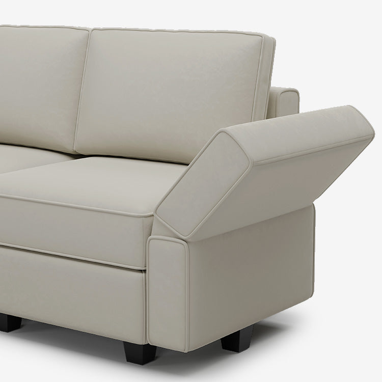 Belffin 4 Seats + 4 Sides Modular Velvet Sleeper Sofa with Storage Seat
