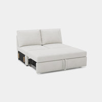Misty-White-/-Chenille-Module-Pullout Loveseat