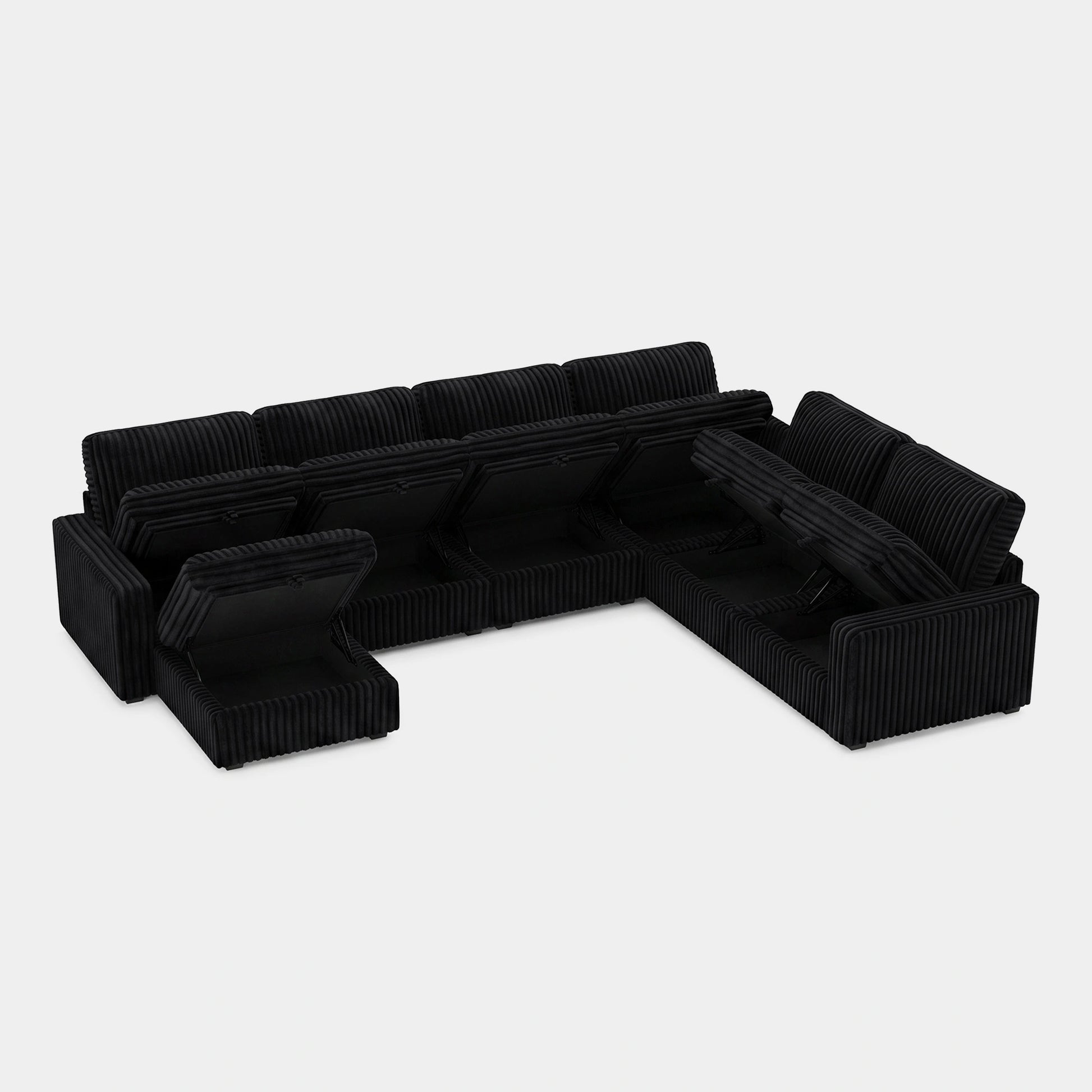 Obsidian-Black-/-Corduroy-7-Seat-U-Shaped-Sectional
