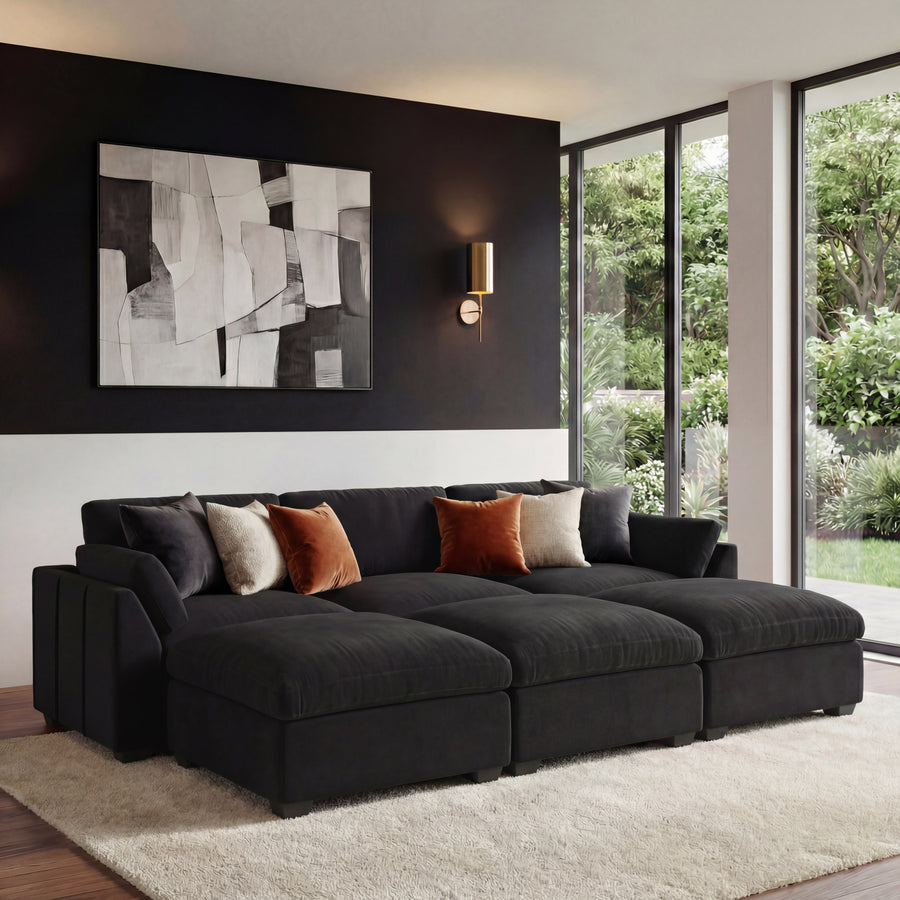 Midnight-Black-/-Velvet-6-Seat-Open-Pit-Sectional