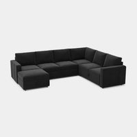 Ebony-Black-/-Velvet-7-Seat-U-Shaped-Pullout-Sectional