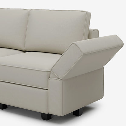 Belffin 9 Seats + 9 Sides Modular Velvet Sleeper Sofa with Storage Seat