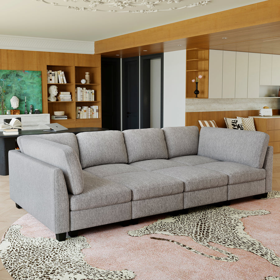 Flagstone-Grey-/-Terry-5-Seat-Sleeper-Sofa