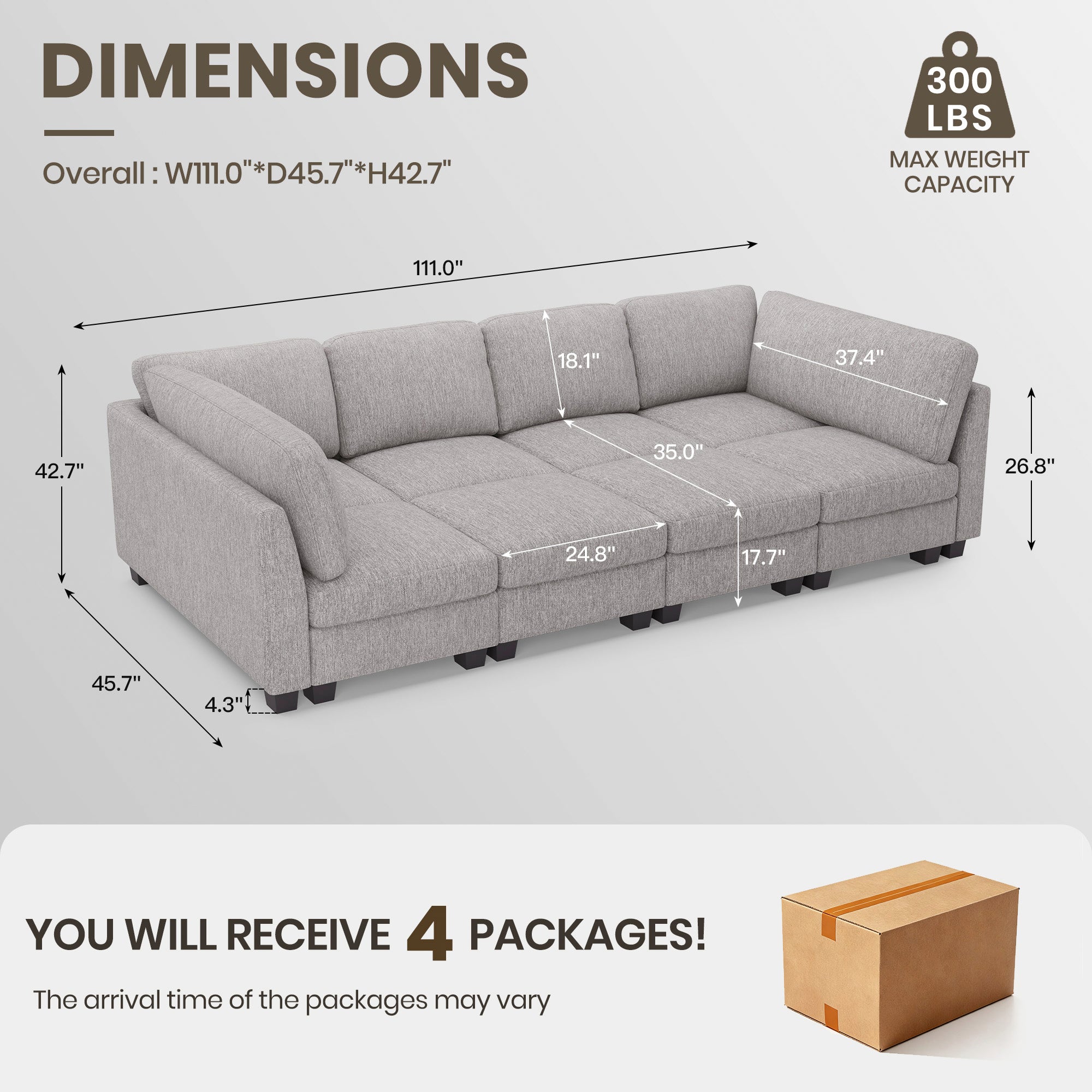Terry-Flagstone-Grey-111-Inch-Sleeper-Sofa-dimension