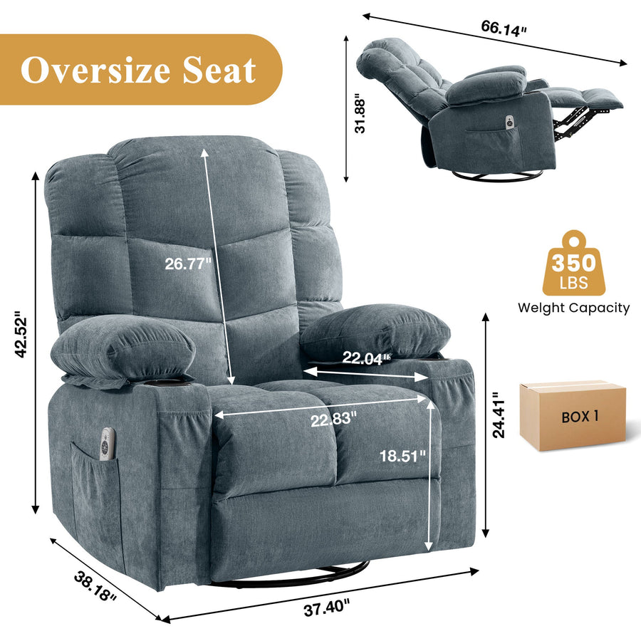 Avenia Swivel Recliner Chair Belffin