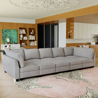 Flagstone-Grey-/-Terry-4-Seat-Sleeper-Sofa