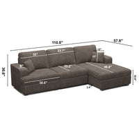 Mink-Brown-/-Corduroy-3-Seat-Right-Chaise-Sectional-dimension