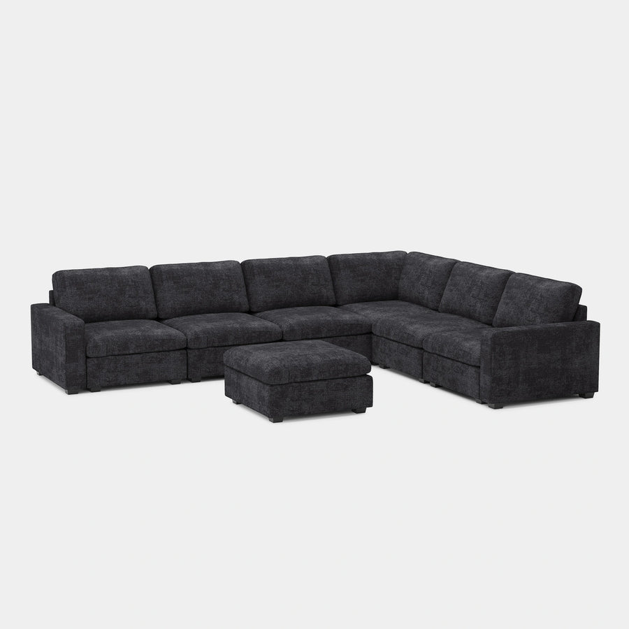 Graphite-Grey-/-Chenille-7-Seat-U-Shaped-Sectional
