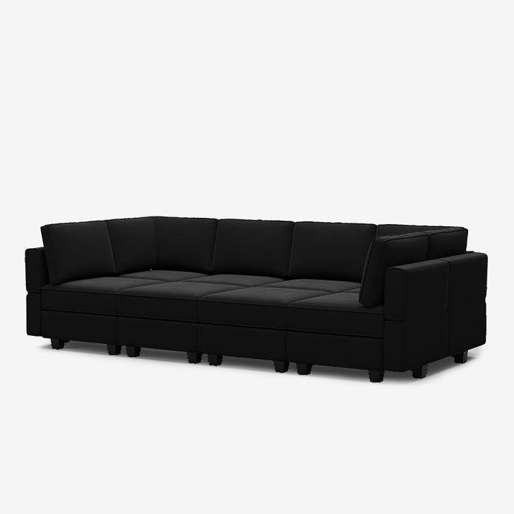 Belffin 8 Seats + 8 Sides Modular Velvet Sleeper Sofa with Storage Seat