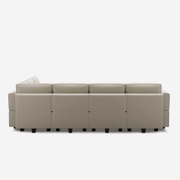Belffin 7 Seats + 8 Sides Modular Velvet Corner Sofa with Storage Seat and Ottoman