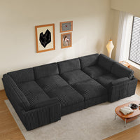 Obsidian-Black-/-Corduroy-8-Seat-Wraparound-Pit-Sectional