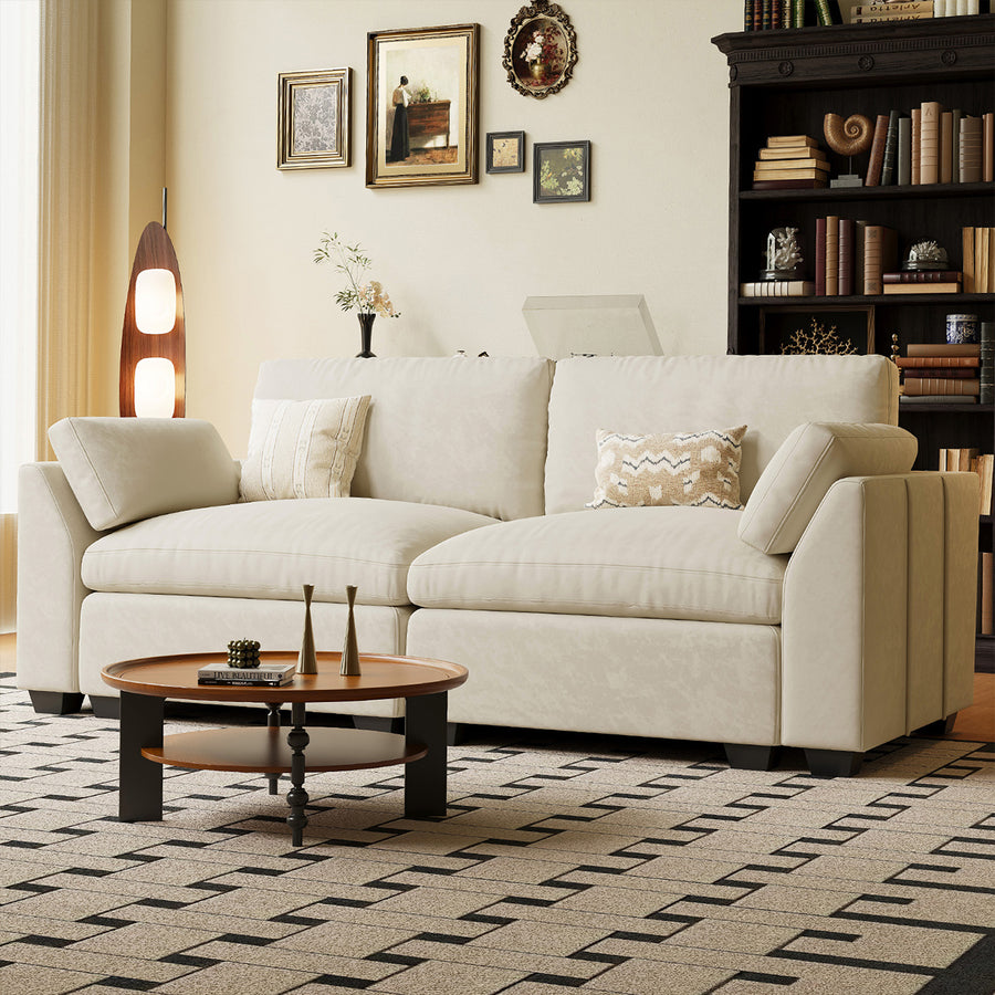Cosmic-Latte-/-Velvet-Loveseat
