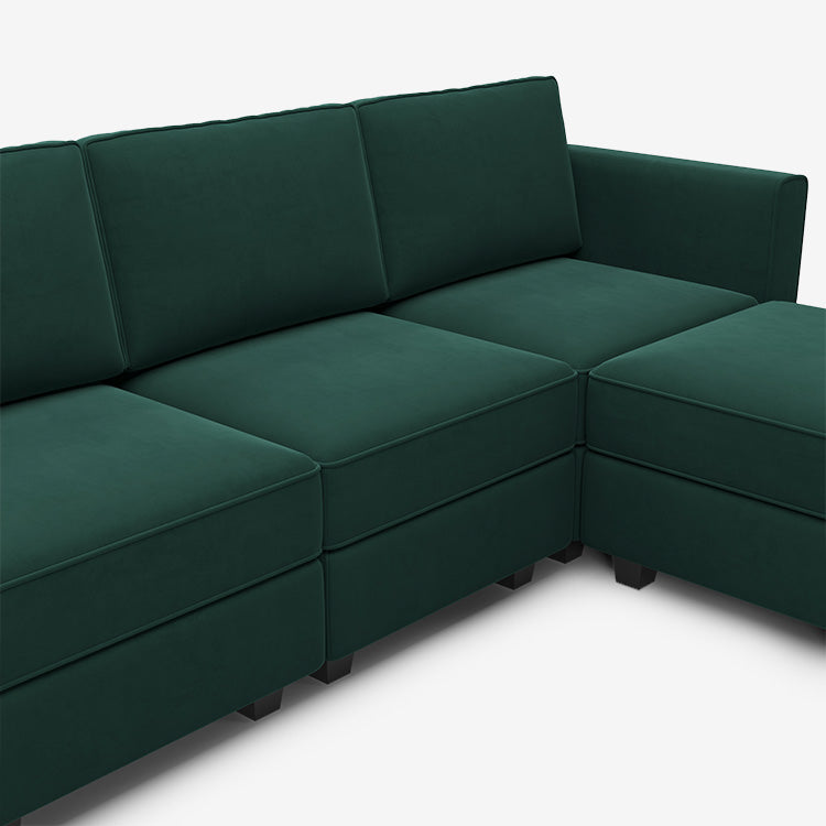 Belffin 9 Seats + 9 Sides Modular Velvet Sleeper Sofa with Storage Seat