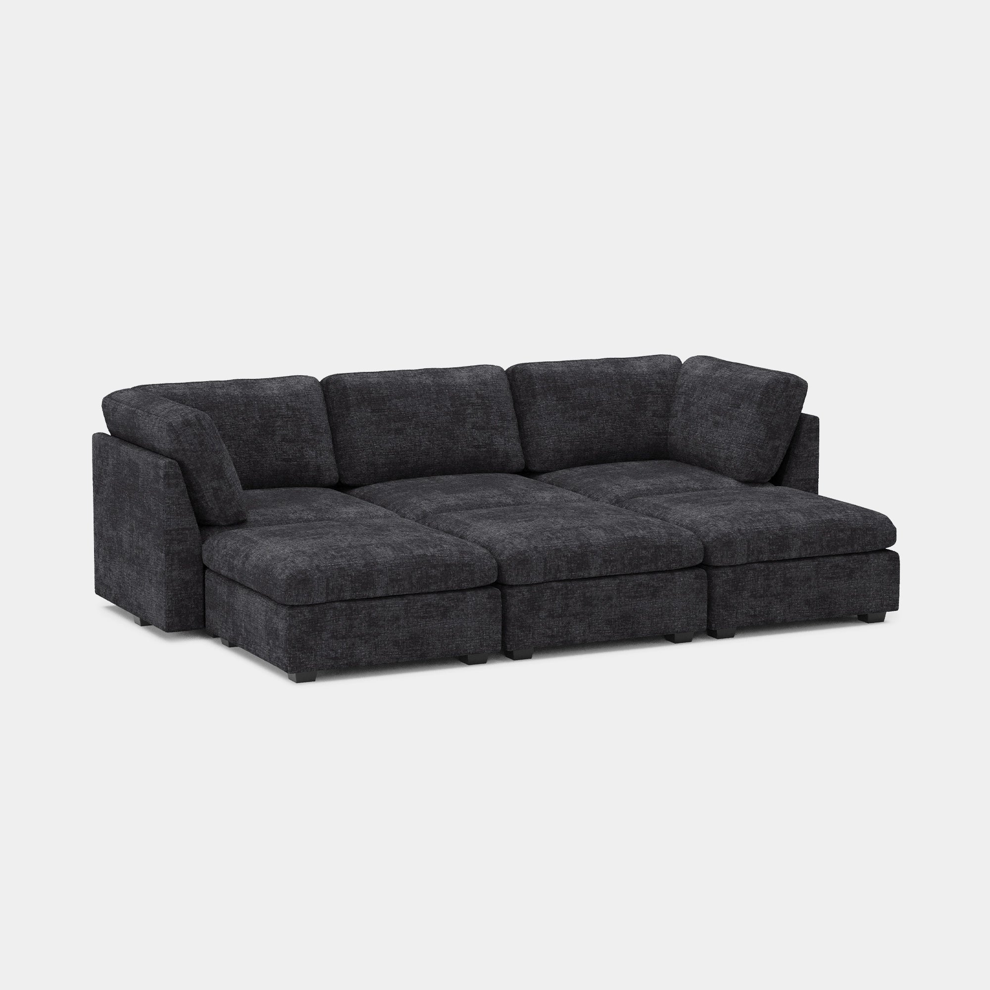 Graphite-Grey-/-Chenille-6-Seat-Open-Pit-Sectional