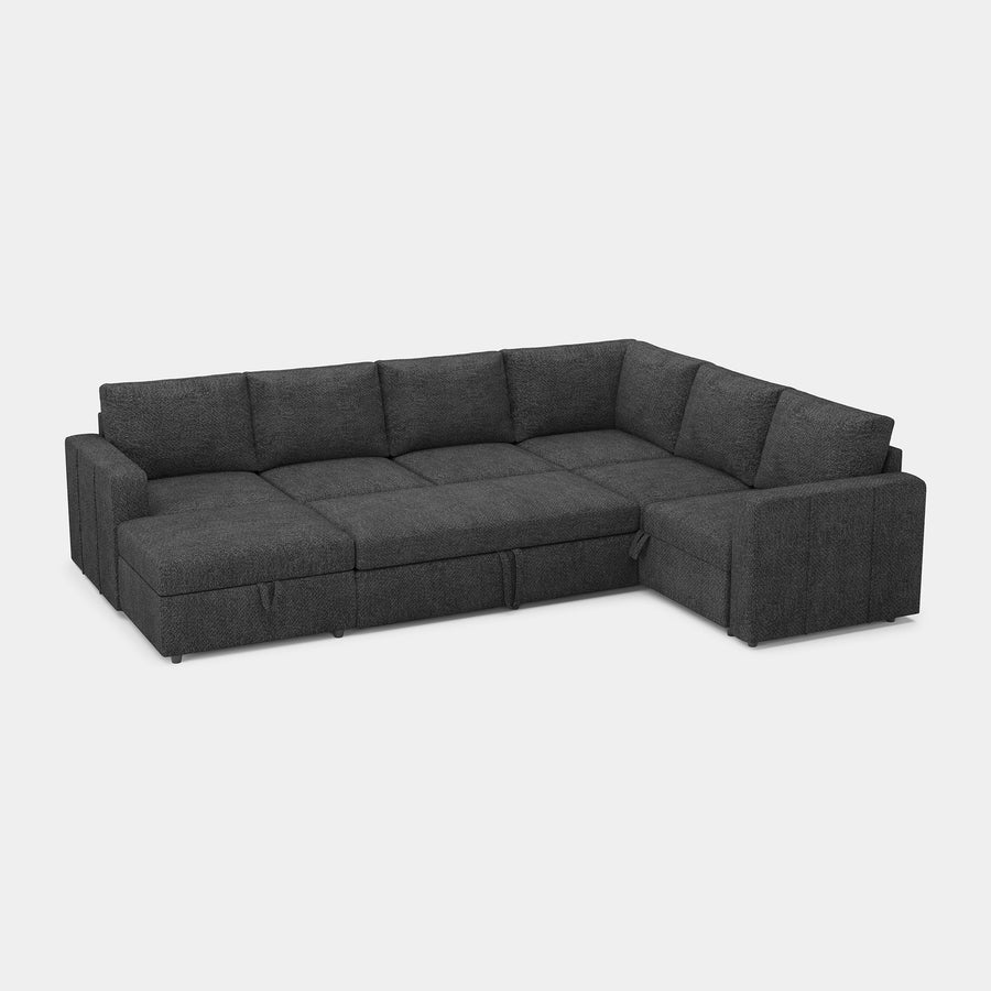 Graphite-Grey-/-Chenille-7-Seat-U-Shaped-Pullout-Sectional