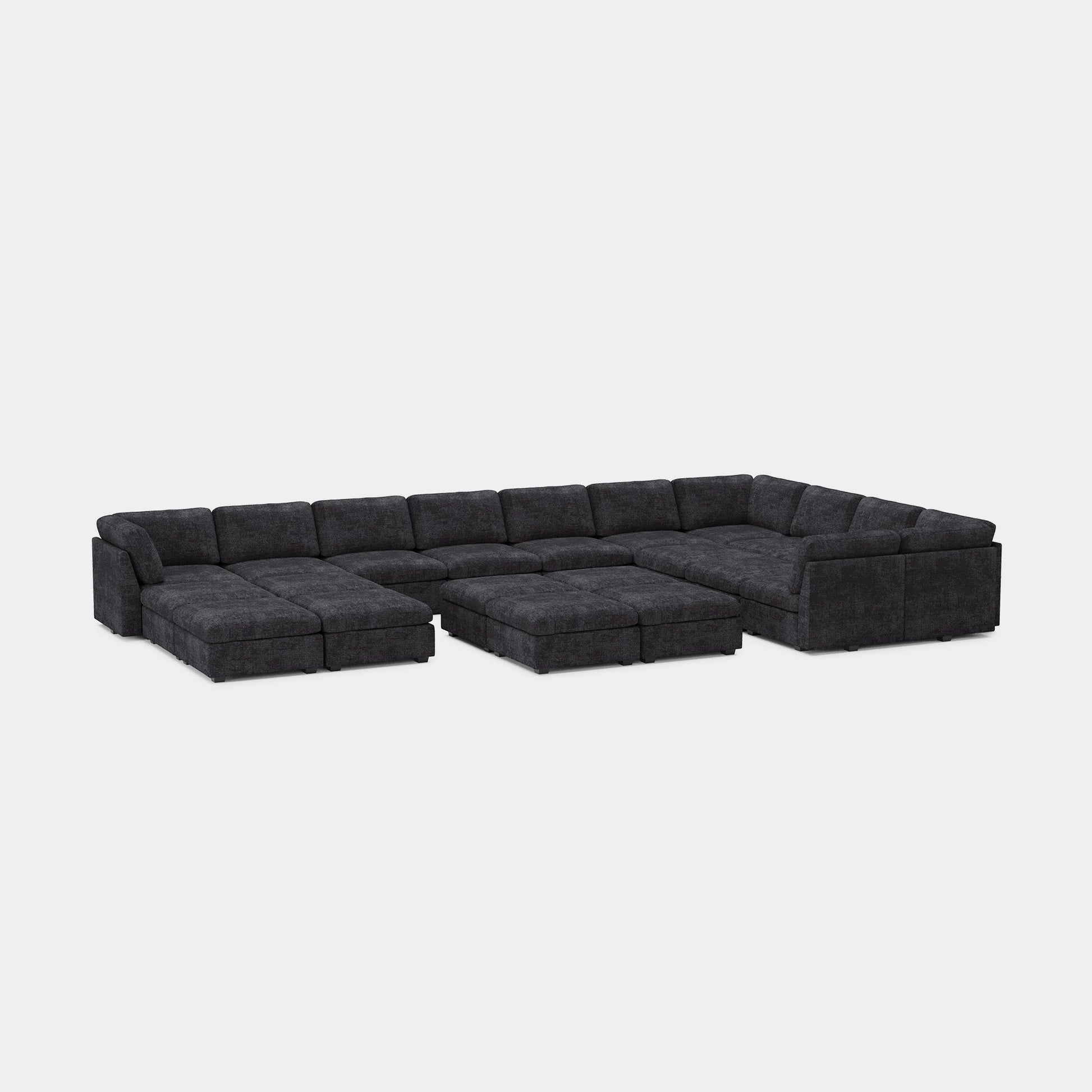 Graphite-Grey-/-Chenille-21-Seat-U-Shaped-Sectional