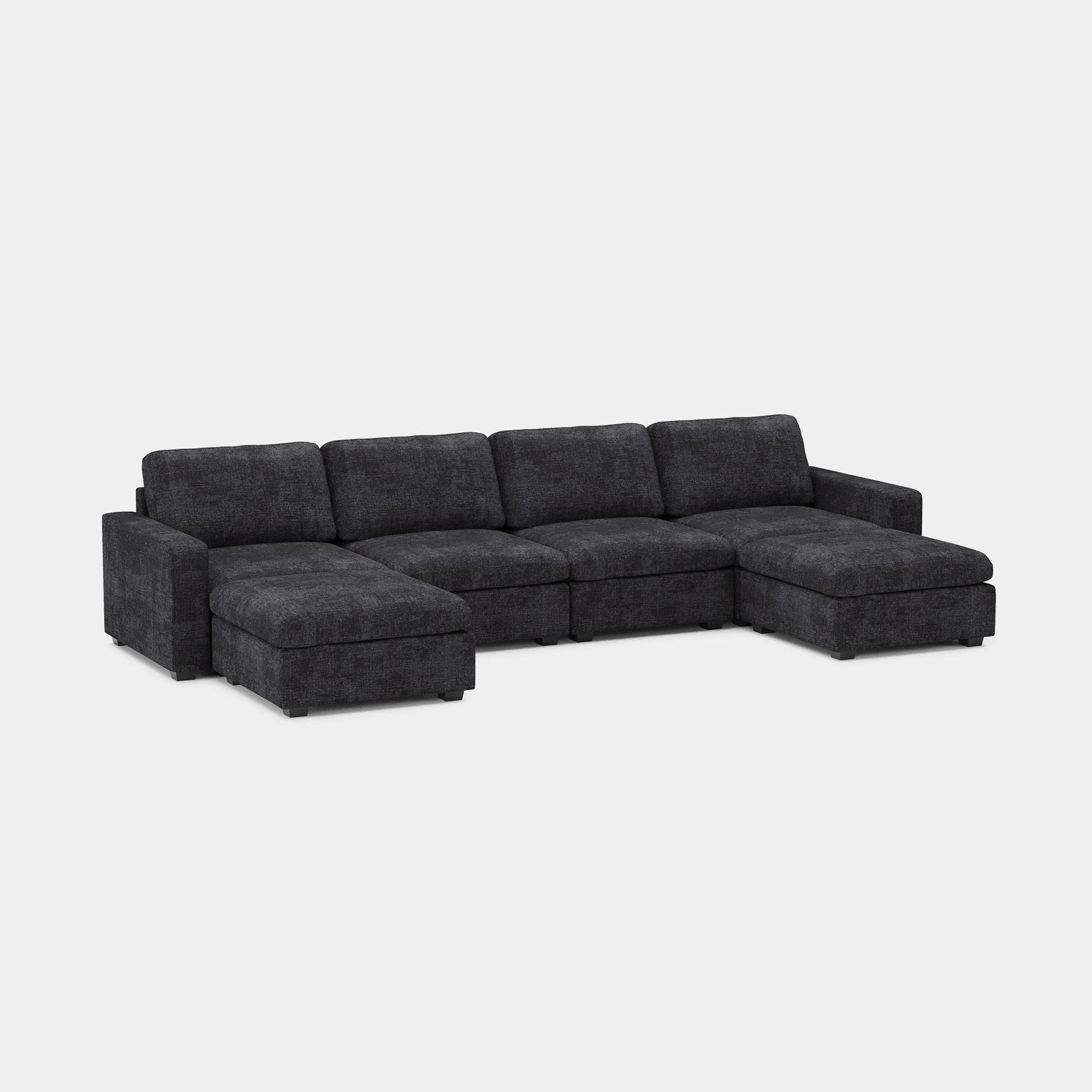 Graphite-Grey-/-Chenille-6-Seat-U-Shaped-Open-Sectional