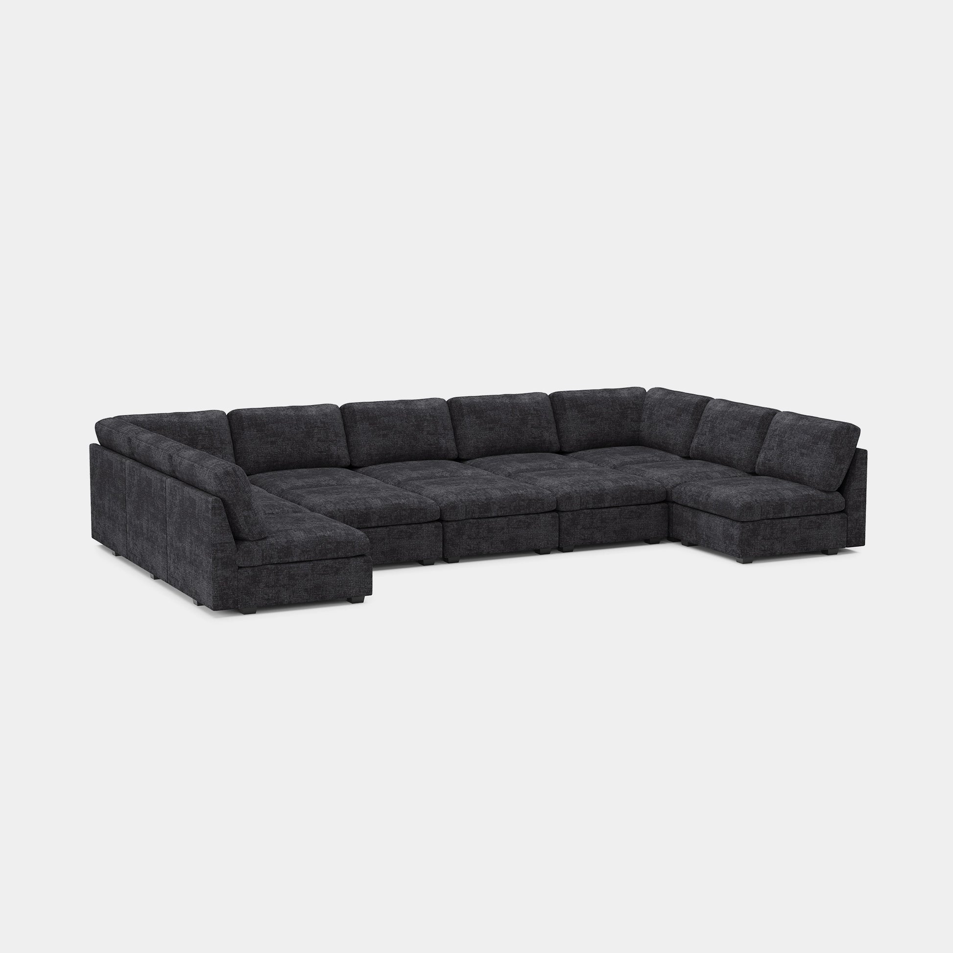 Graphite-Grey-/-Chenille-12-Seat-U-Shaped-Pit-Sectional