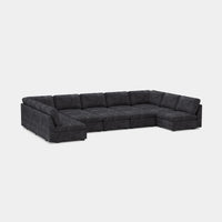 Graphite-Grey-/-Chenille-12-Seat-U-Shaped-Pit-Sectional