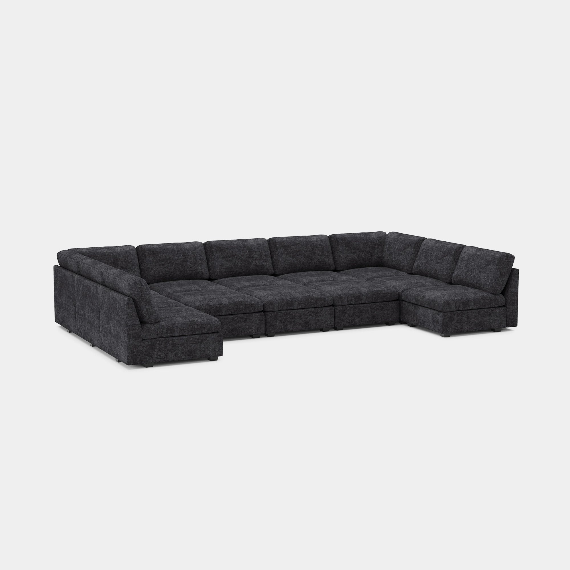 Graphite-Grey-/-Chenille-12-Seat-U-Shaped-Pit-Sectional